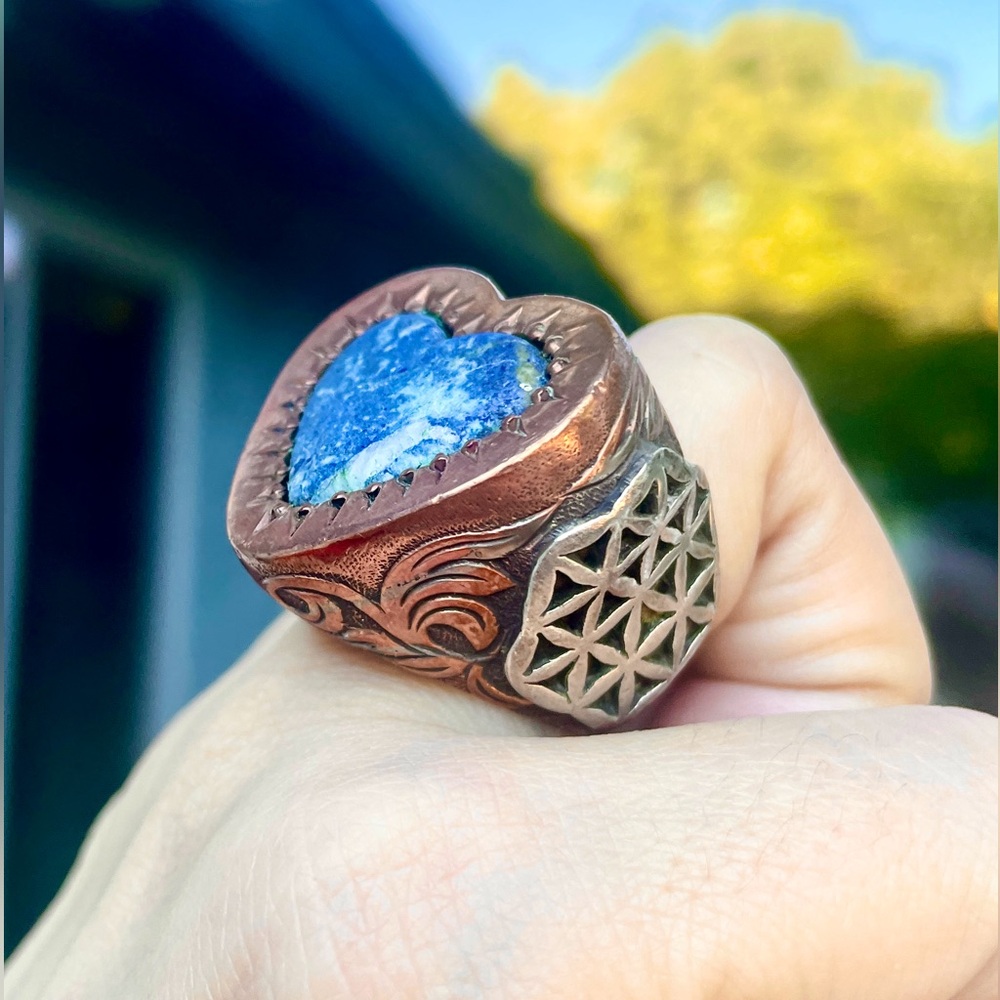 Powerful Pitango Copper Ring- Soladite Gemstone C… - image 2